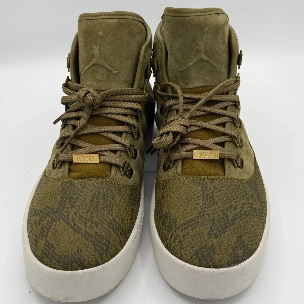 Jordan Westbrook 0.2 Sneakers Mens Olive Green Suede Snakeskin High Top